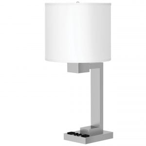 Truly Yours Twin Table Lamp with 2 Outlets