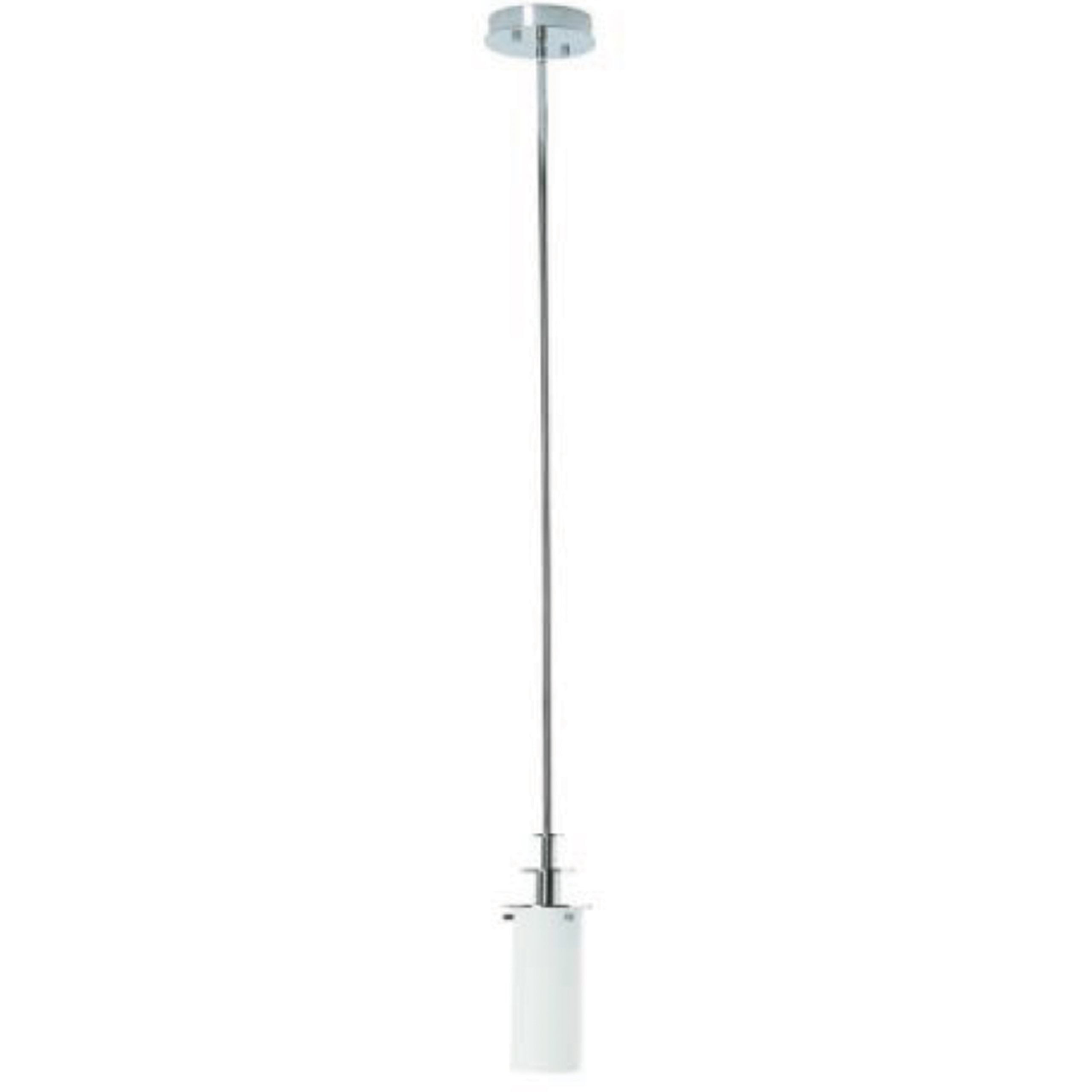 5" Diameter Polished Chrome Pendant with Frosted Glass Shade
