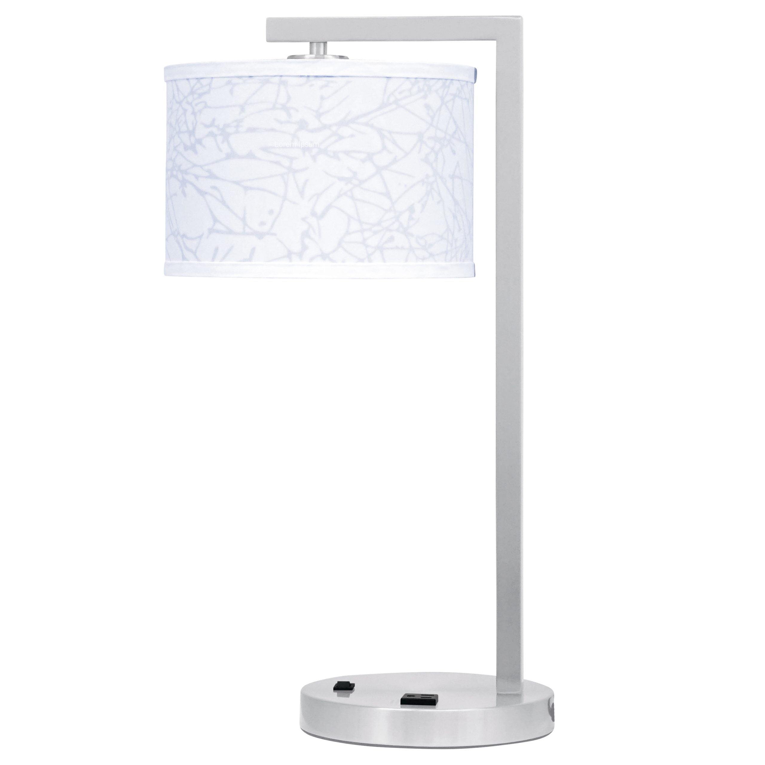 Mainstay Single Table Lamp with 1 Outlet