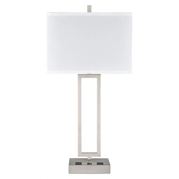 Gatsby Single Table Lamp with 2 Outlets