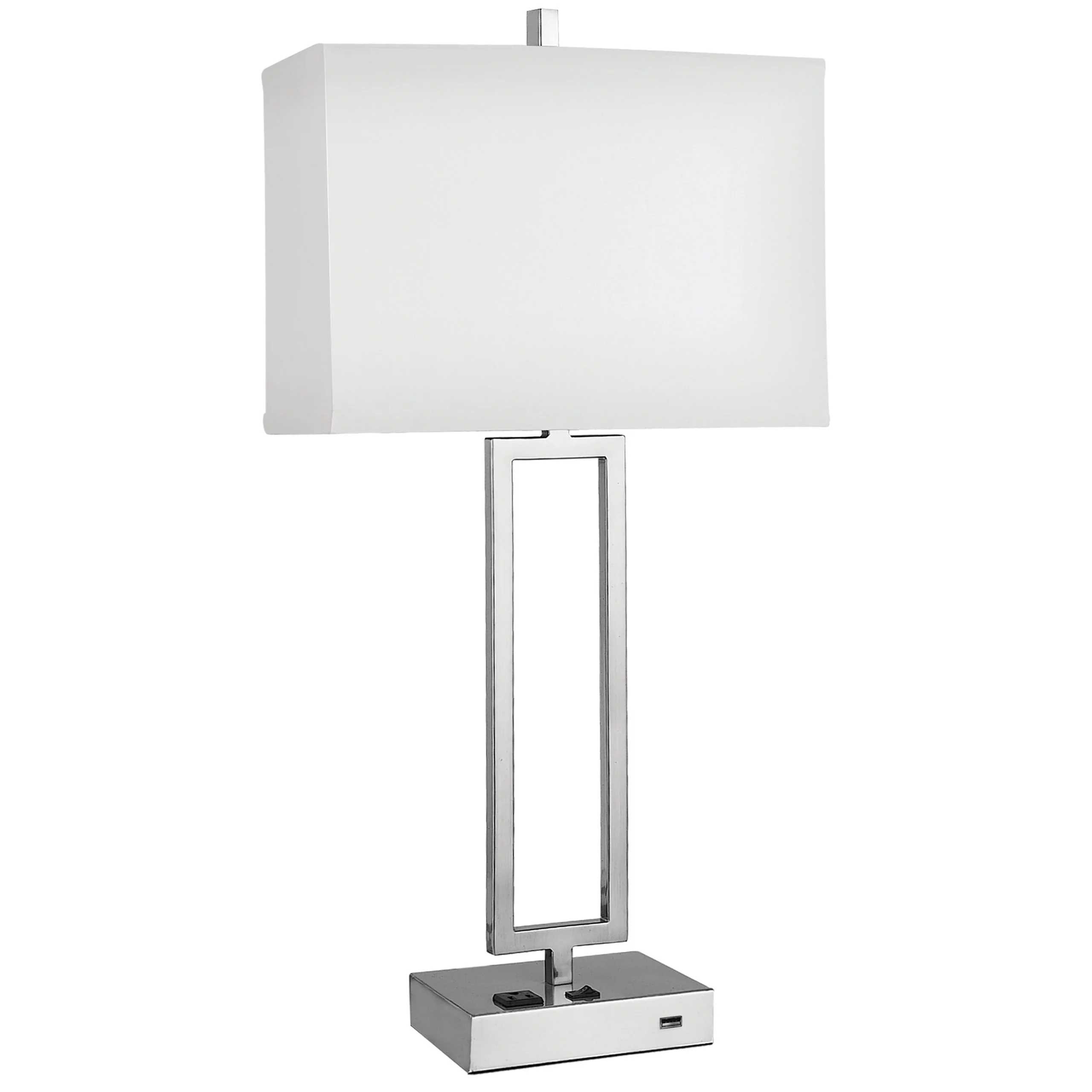 Gatsby Single Table Lamp with 1 Outlet & 1 USB