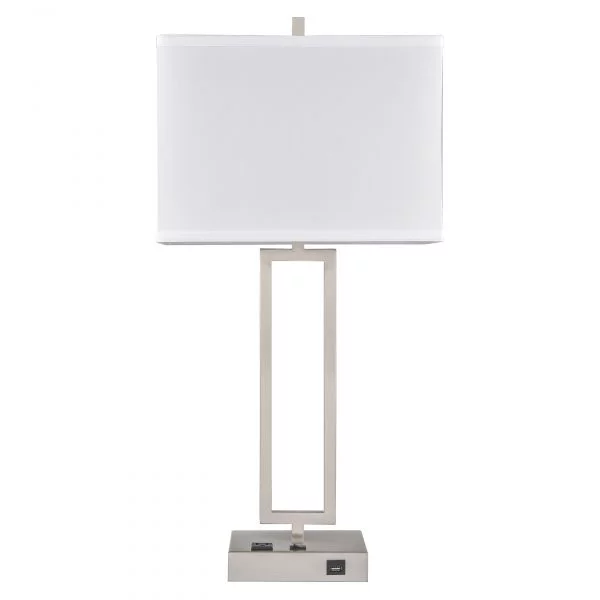 Gatsby Single Table Lamp with 1 Outlet & 1 USB