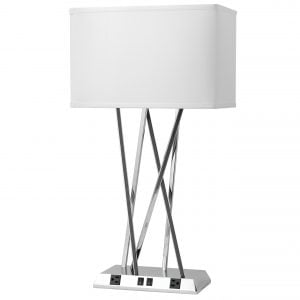 Breeze Twin Table Lamp with 2 Outlets