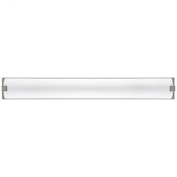50"W Satin Nickel Vanity Light with Frosted Acrylic Shade