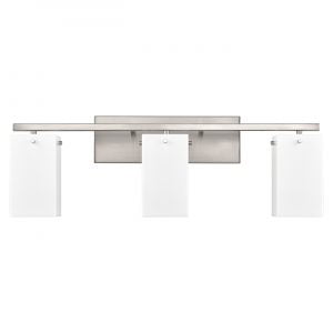 29"W Brushed Nickel Vanity Light with Frosted Acrylic Shades