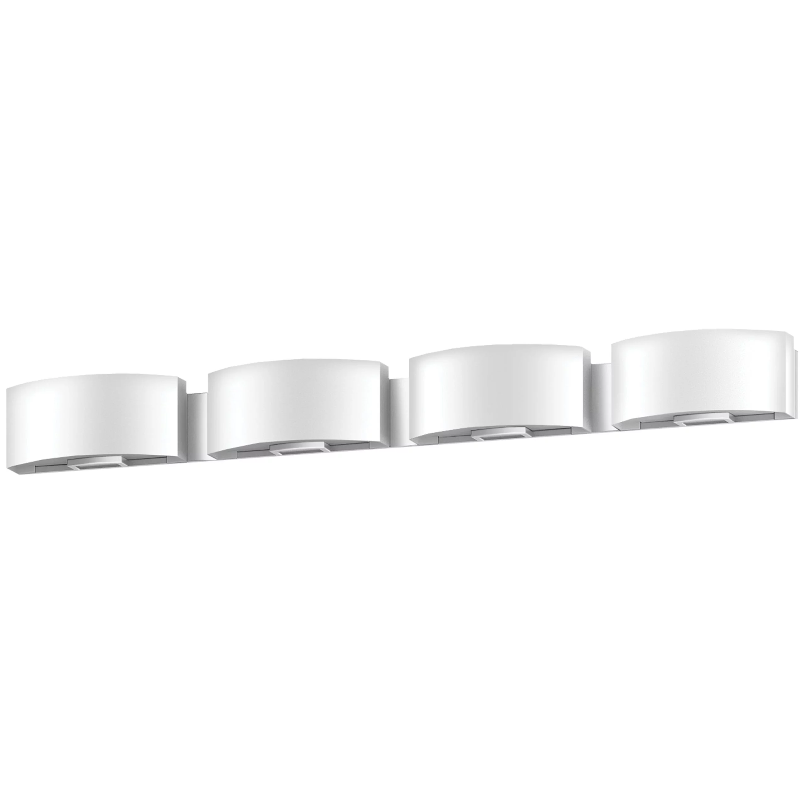 50"W Satin Nickel Vanity Light with Frosted Acrylic Shade