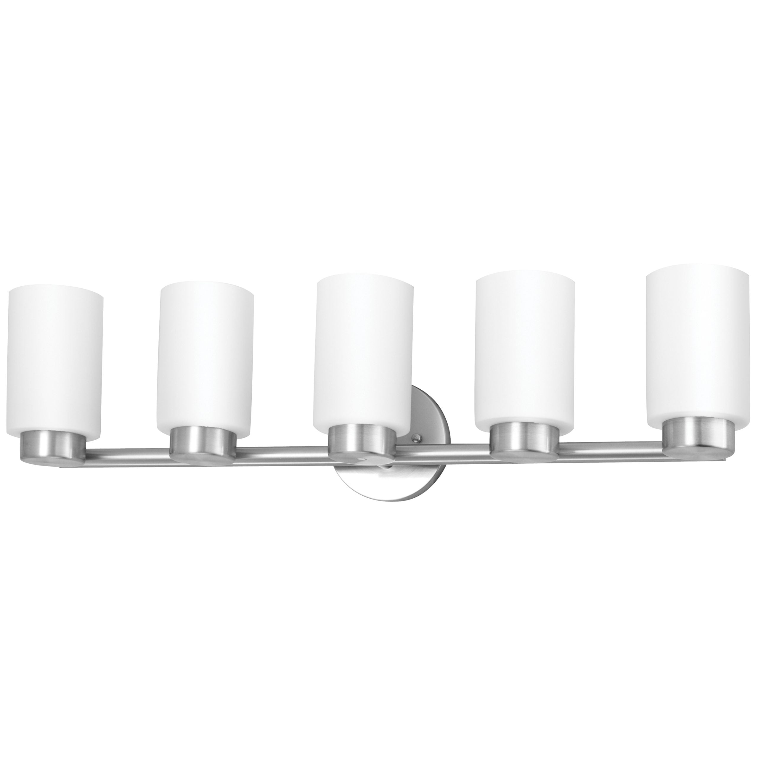 31"W Brushed Nickel Vanity Light with Frosted Glass Shade