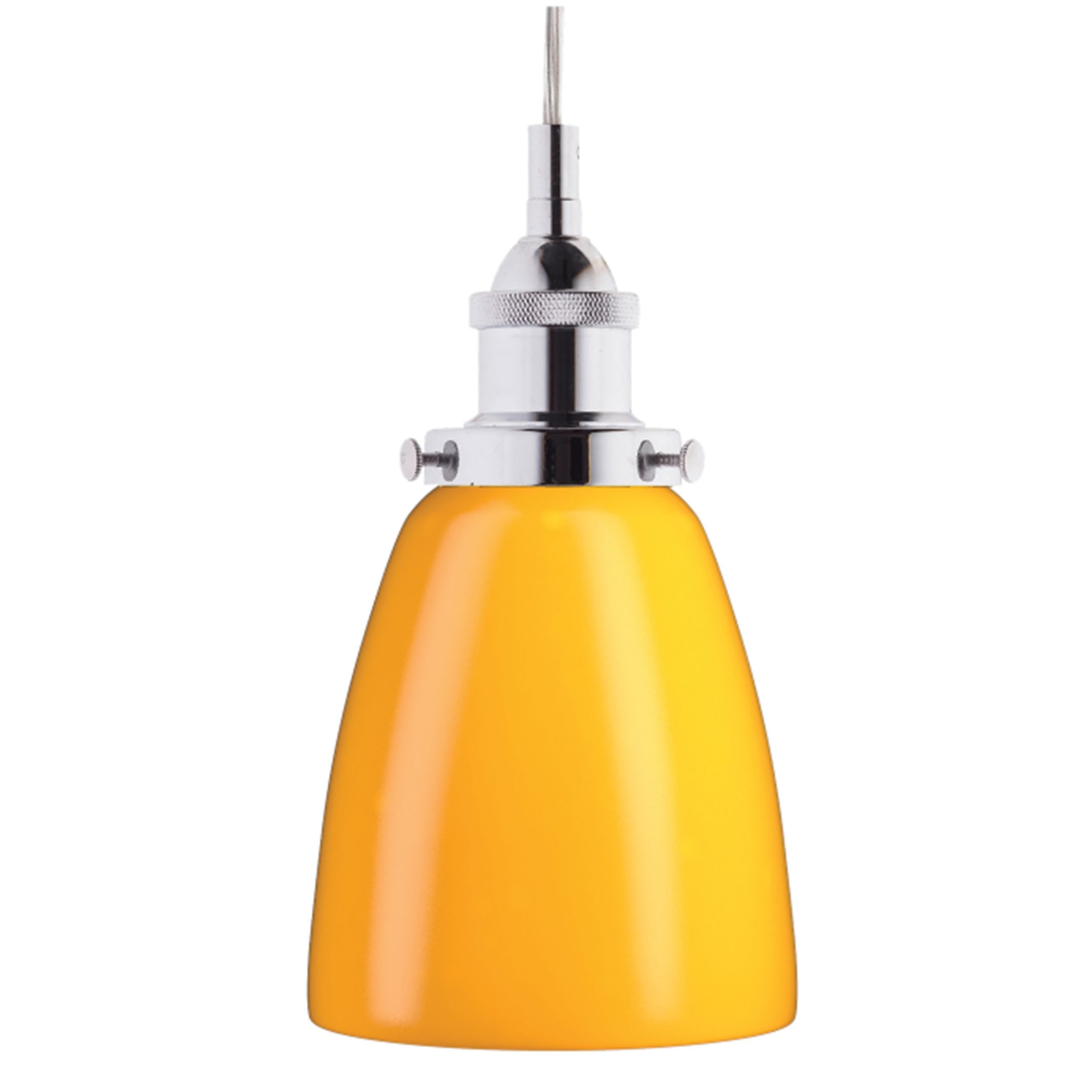 5.5" Diameter Polished Chrome Pendant with Yellow Glass Shade