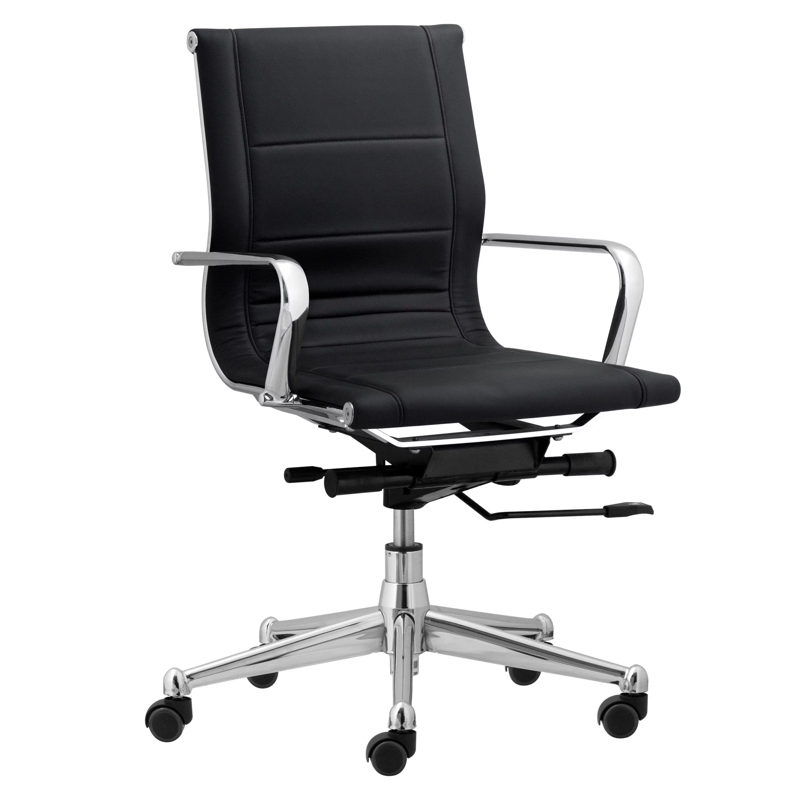 Florence Mid Back Task Chair with Metal Arms - Black